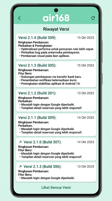 Riwayat Versi air168 APK untuk Android