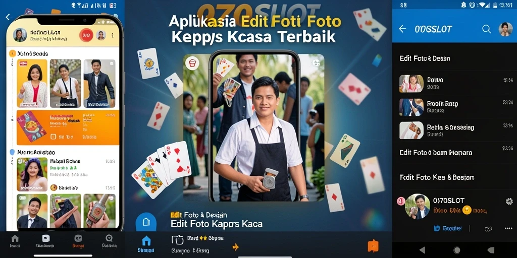 Tampilan antarmuka aplikasi 070SLOT yang menarik untuk Edit Foto Kertas Kaca.