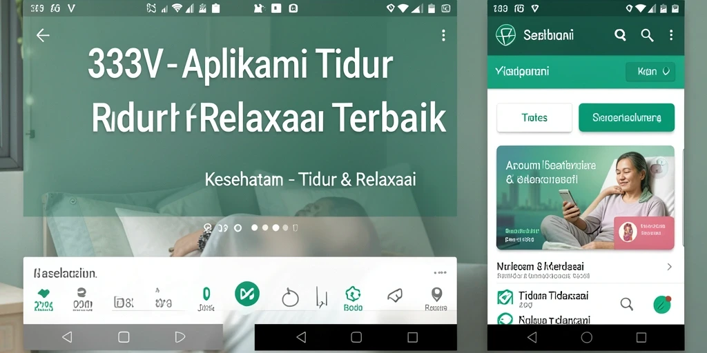Tampilan antarmuka aplikasi 333V untuk tidur dan relaksasi.