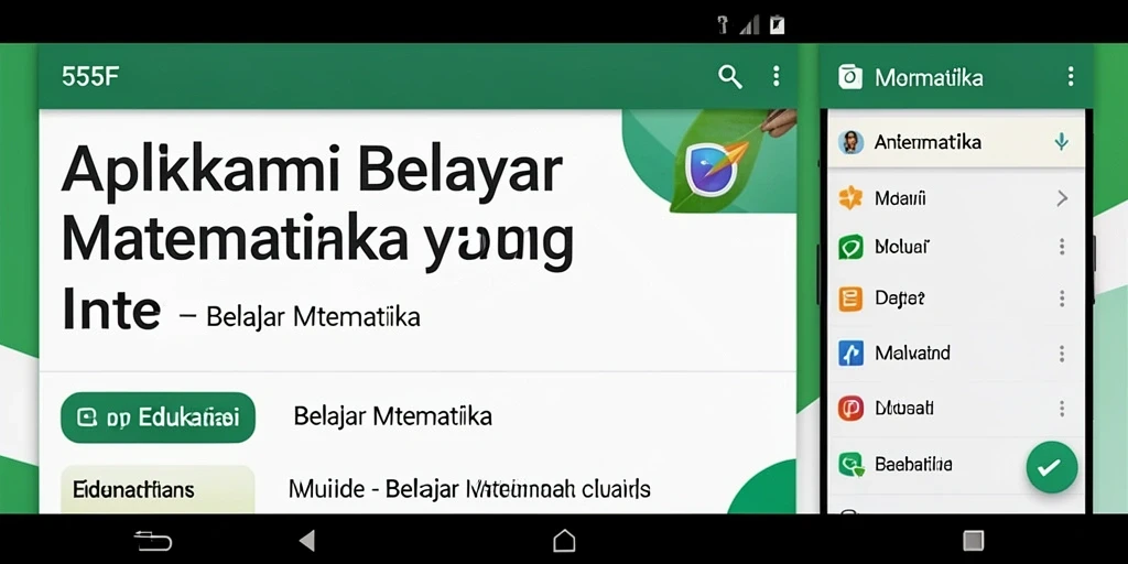 Tampilan antarmuka aplikasi 555F untuk belajar matematika.