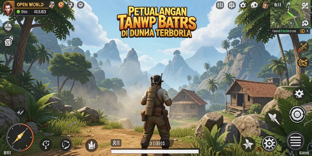 Tampilan antarmuka permainan Open World 8II yang memukau