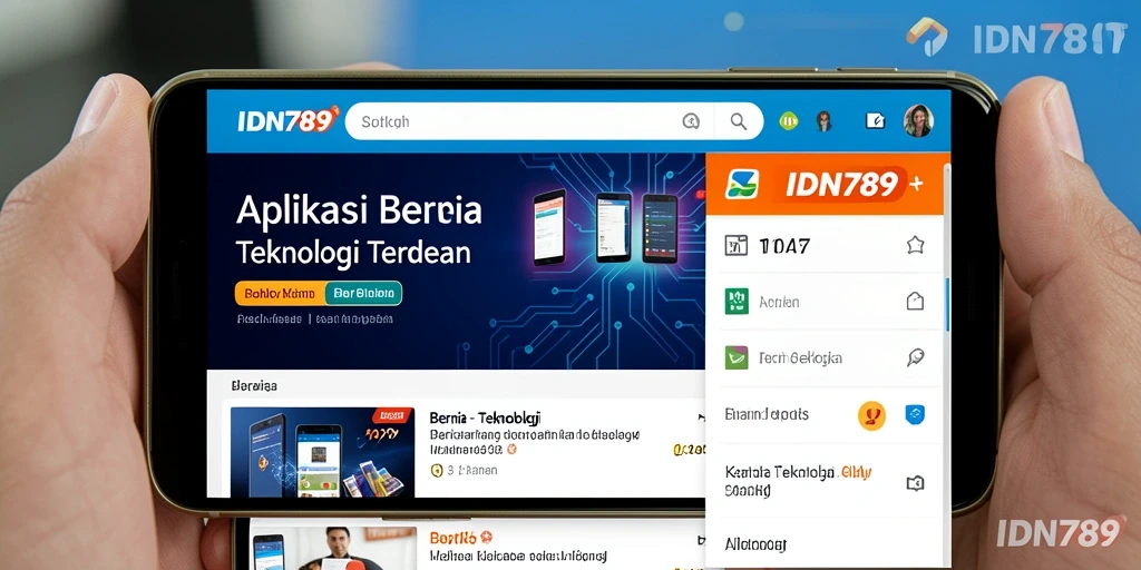 Antarmuka IDN789 menampilkan berita teknologi dengan jelas dan menarik.