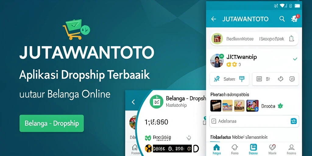 Tampilan antarmuka Aplikasi JUTAWANTOTO untuk Dropship.
