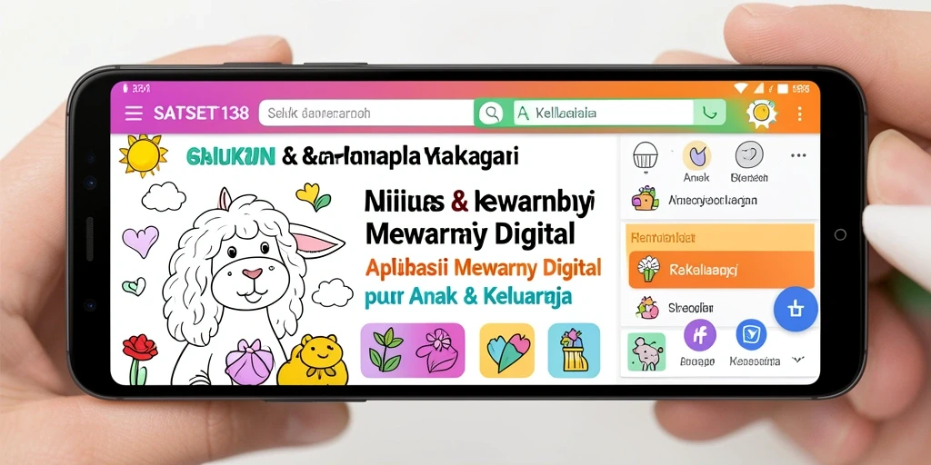 Antarmuka aplikasi SATSET138 dengan pilihan gambar mewarnai yang beragam.