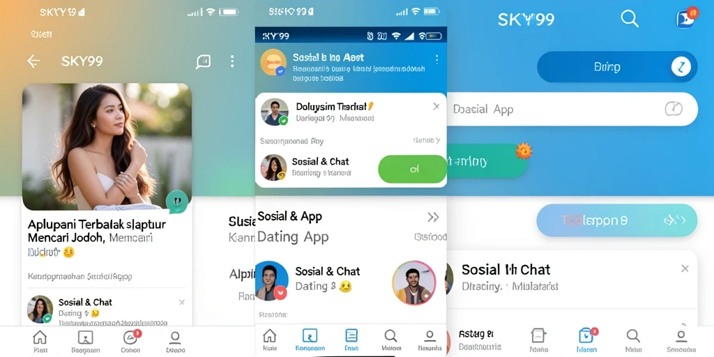 Tampilan antarmuka utama <strong>SKY99</strong> yang user-friendly untuk mencari jodoh.