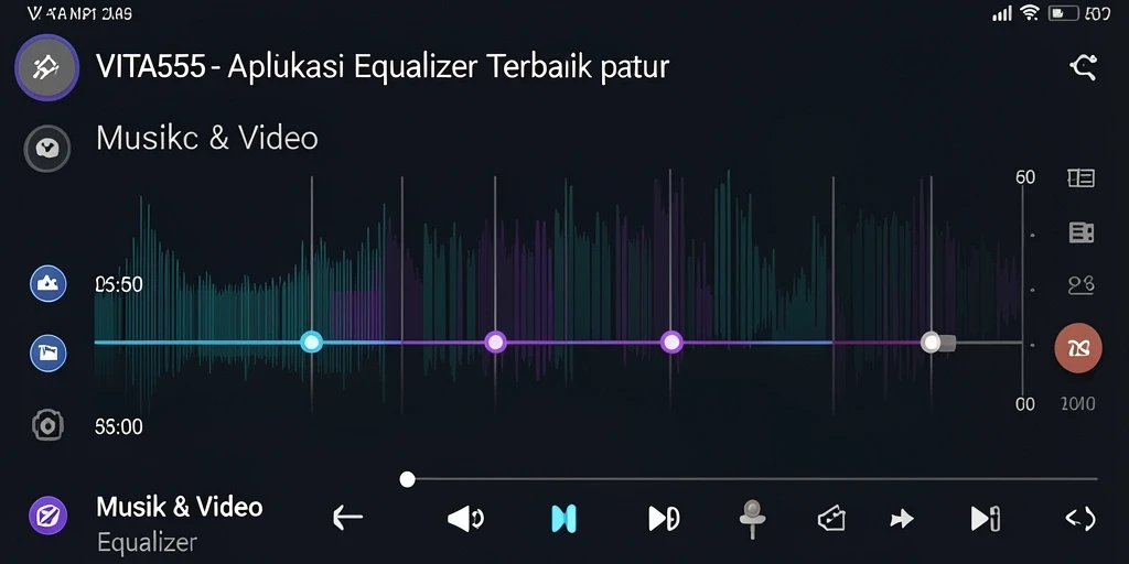 Antarmuka aplikasi <strong>VITA555</strong> yang intuitif dan fungsional untuk Equalizer.