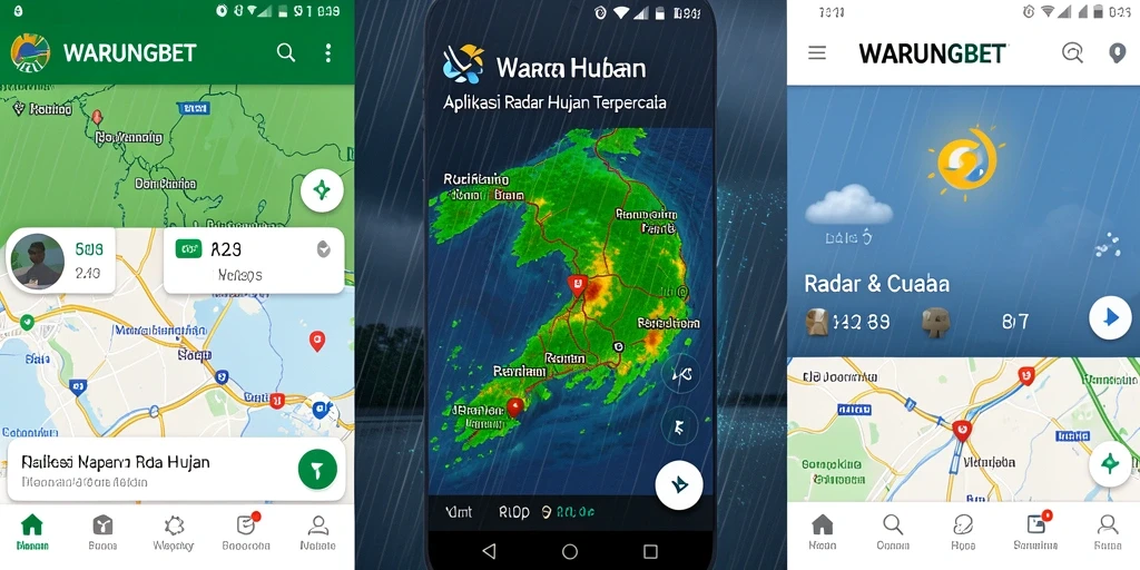 Antarmuka aplikasi Radar Hujan WARUNGBET yang informatif dan mudah digunakan.