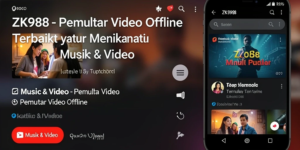 Antarmuka ZK988 yang sederhana dan mudah dinavigasi untuk pemutaran video offline.